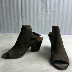 Frye Army Green Suede Heels